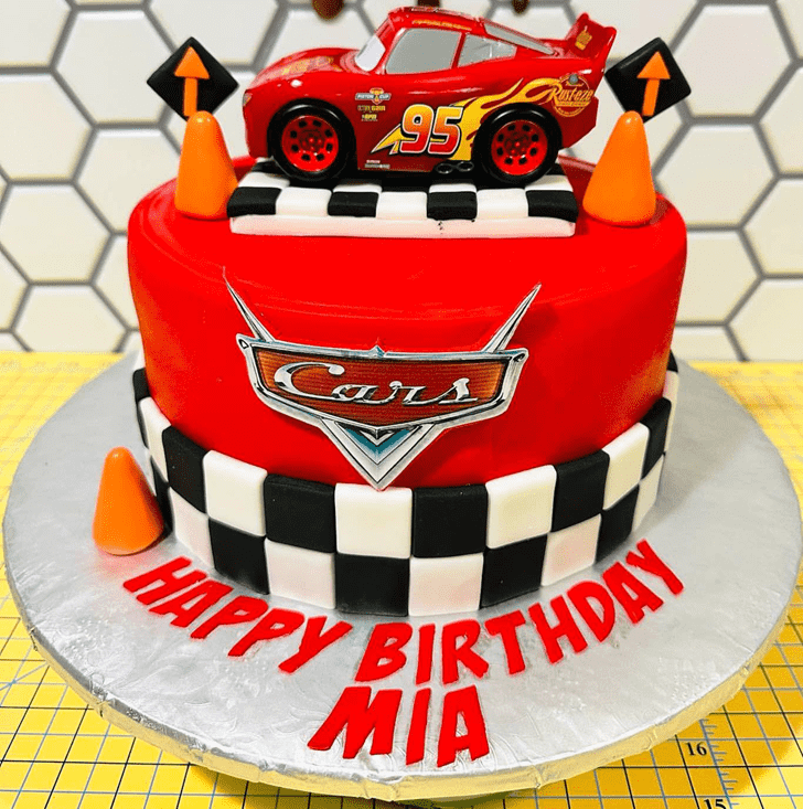 Elegant Lightning Mcqueen Cake