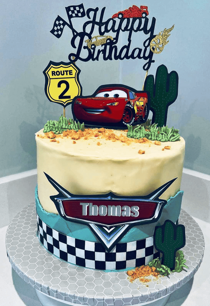 Shapely Lightning Mcqueen Cake