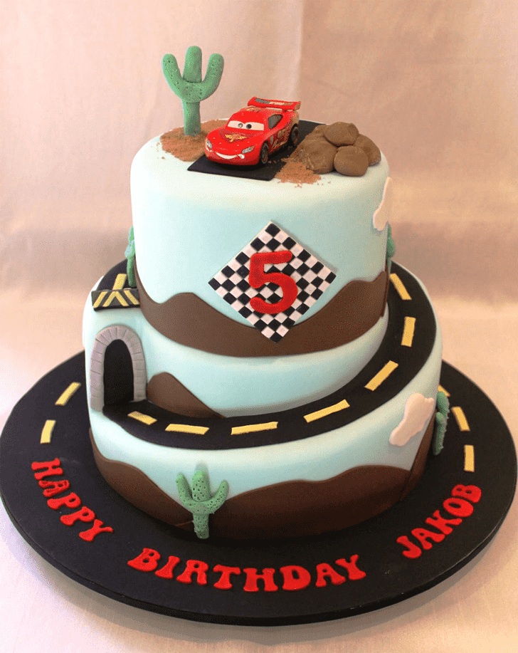 Wonderful Lightning Mcqueen Cake Design