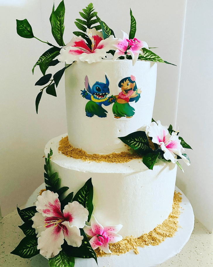 Elegant Lilo and Stitch Cake