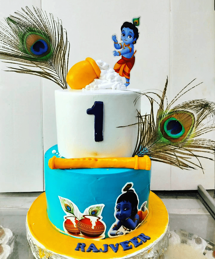 Inviting Little Krishna Cake