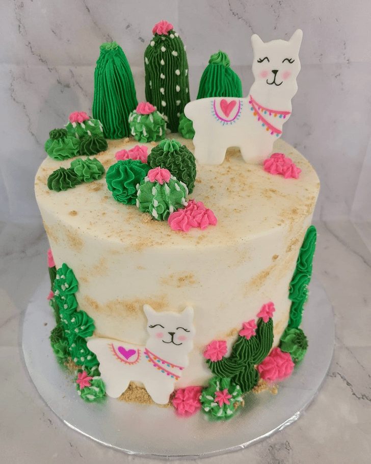 Charming Llama Cake