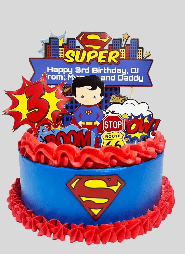 Slightly Man of Steel Cake