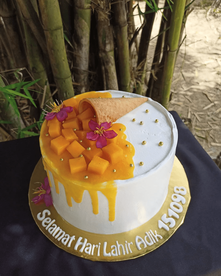 Inviting Mango Cake