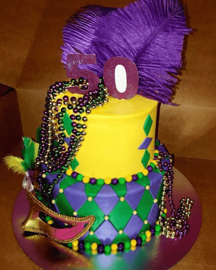 Appealing Mardi Gras Cake
