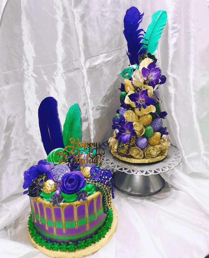 Exquisite Mardi Gras Cake