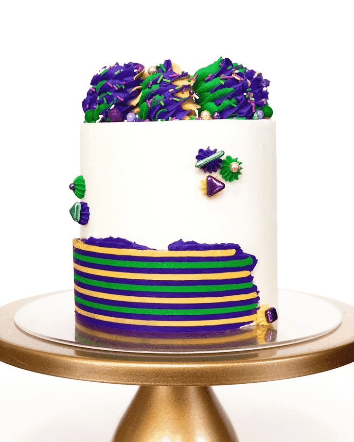 Resplendent Mardi Gras Cake