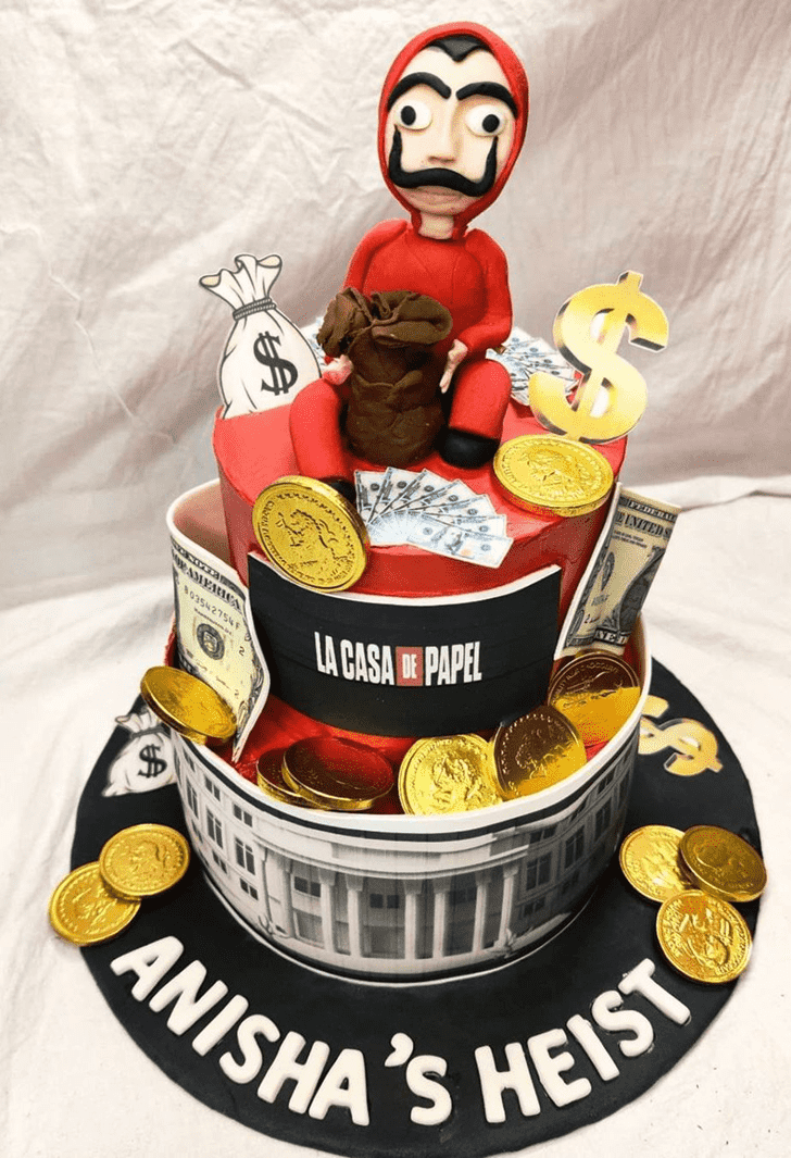 Delicate Money Heist Cake