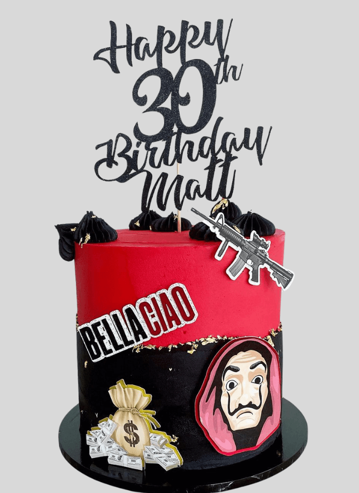 Delightful Money Heist Cake