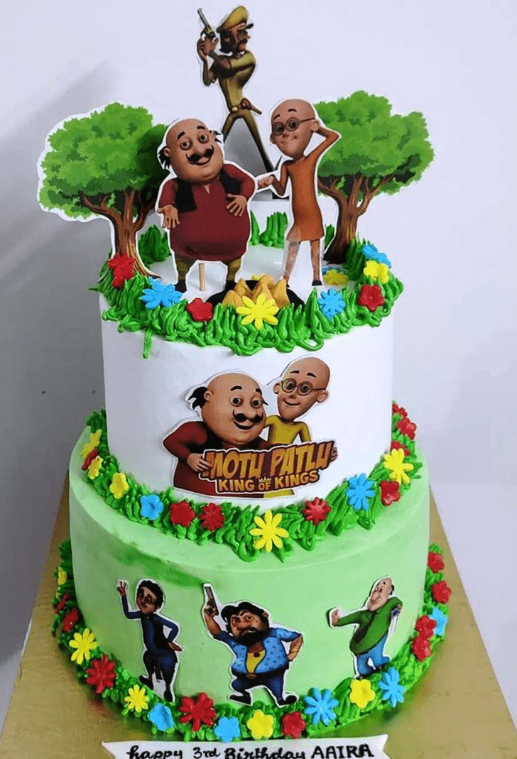 Sending enjoyable motu patlu fondant cake for children to Ahmedabad, Same  Day Delivery - AhmedabadOnlineFlorists