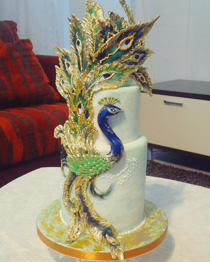 Classy Peacock Cake