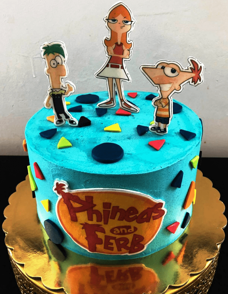 Delicate Phineas and Ferb Cake