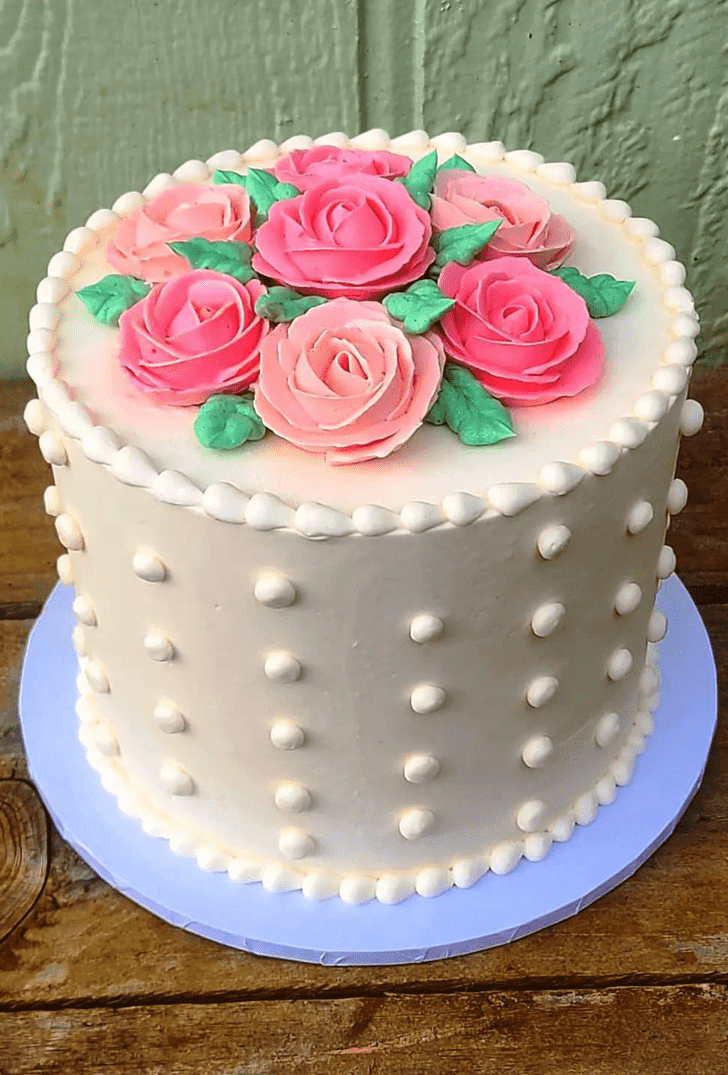 Adorable Pink Rose Cake
