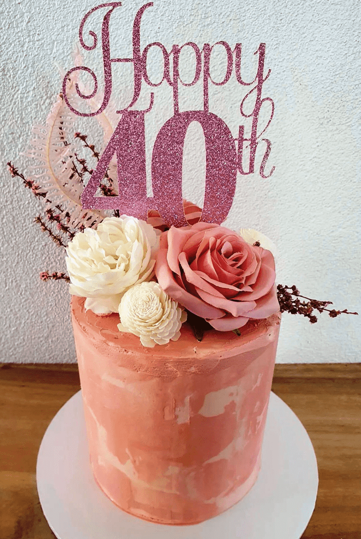 Beauteous Pink Rose Cake