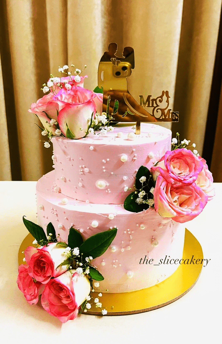 Enticing Pink Rose Cake