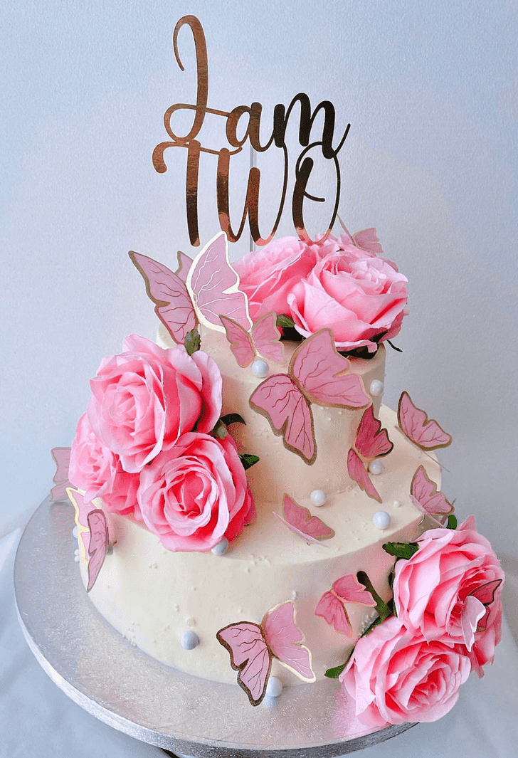 Graceful Pink Rose Cake