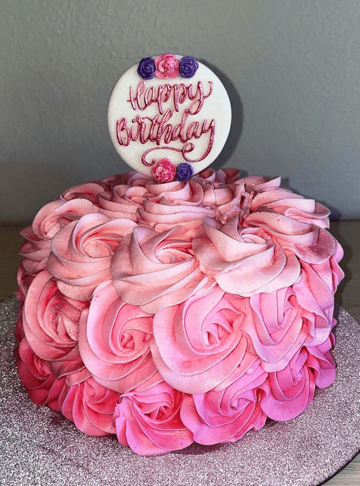 Magnificent Pink Rose Cake