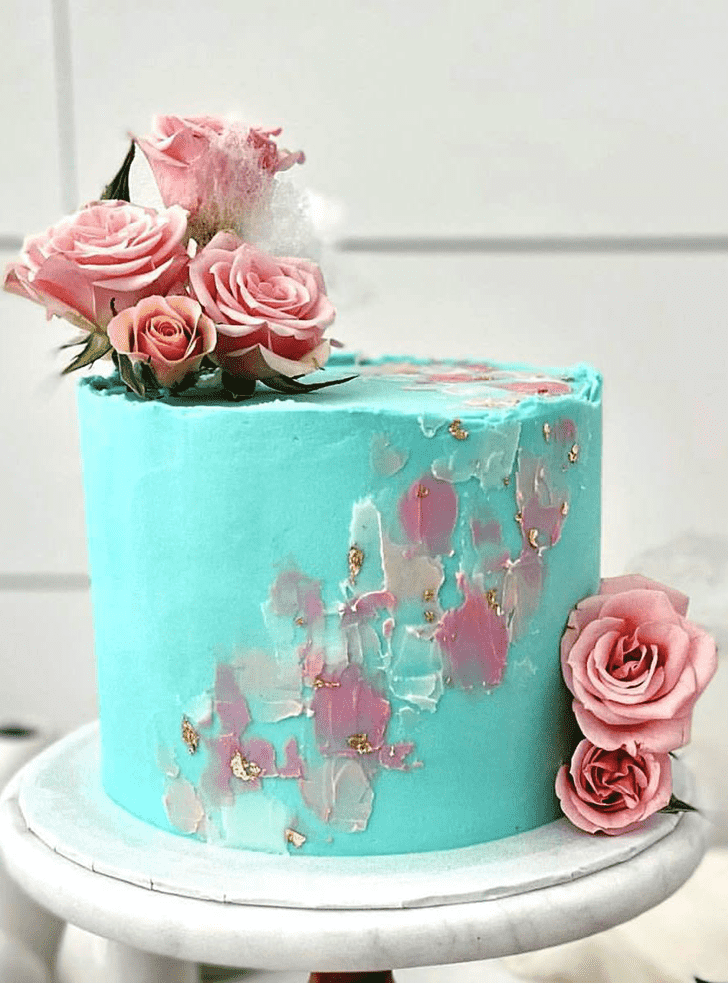 Pleasing Pink Rose Cake