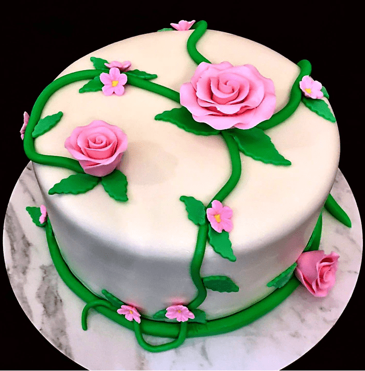 Radiant Pink Rose Cake