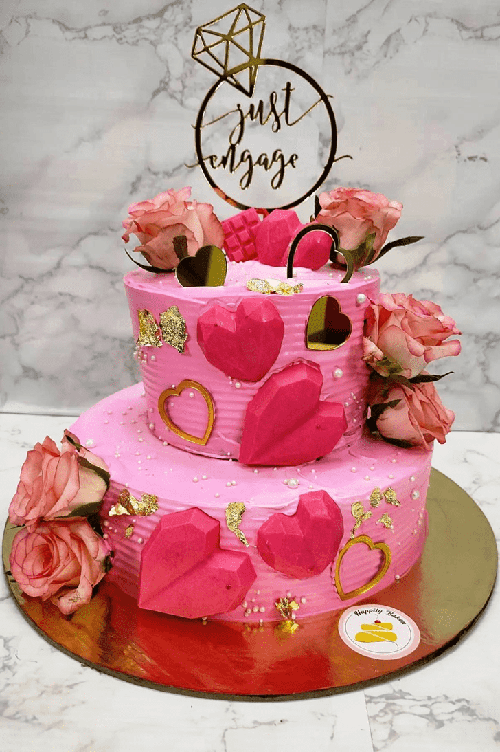 Refined Pink Rose Cake