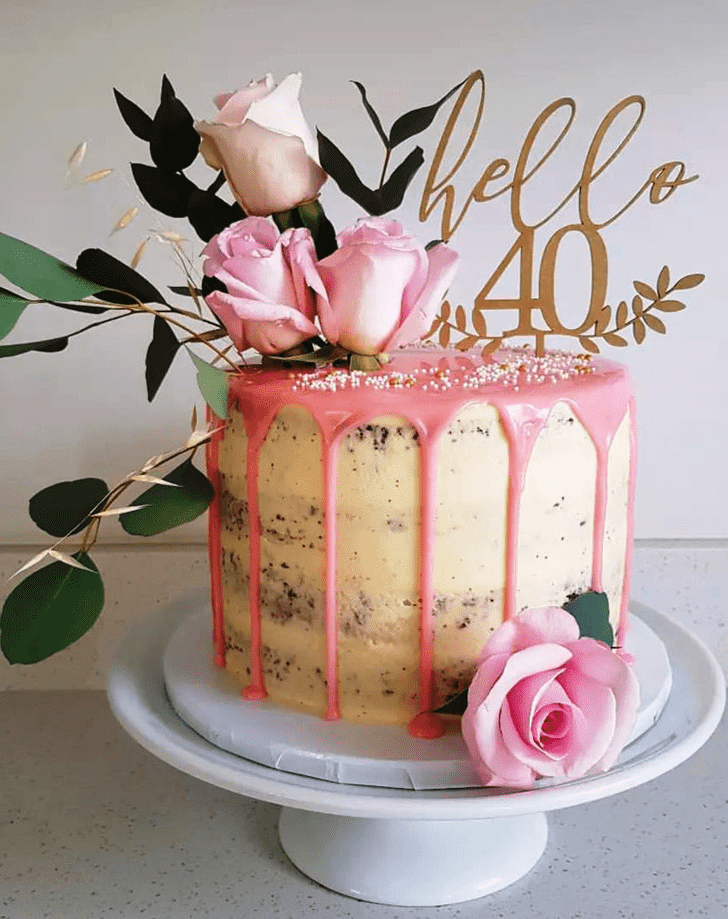 Superb Pink Rose Cake