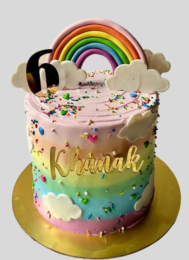 Captivating Rainbow Brite Cake