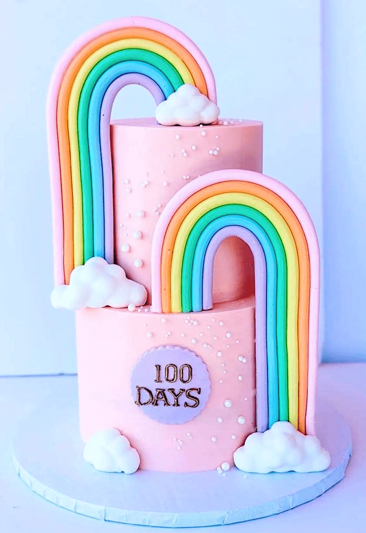 Inviting Rainbow Cake