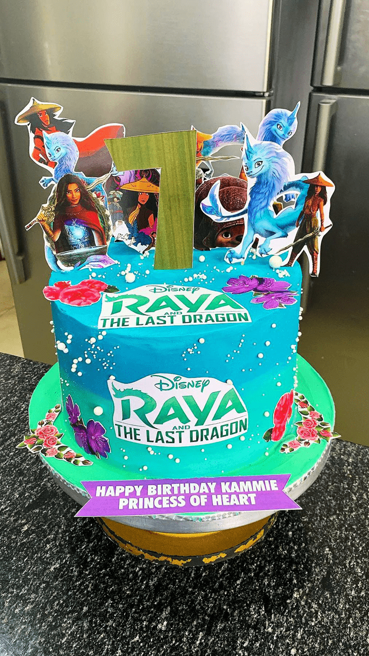 Cute Raya and the Last Dragon Cake