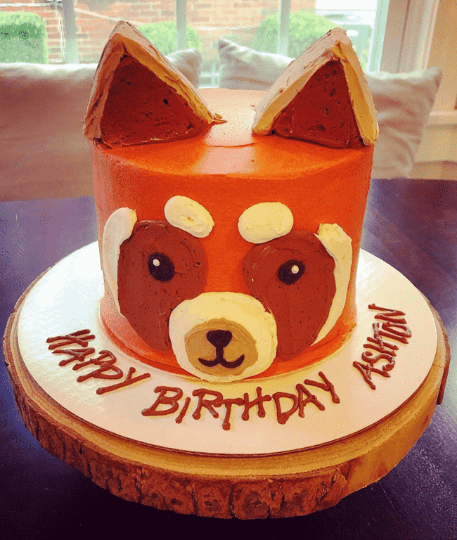 Lovely Red Panda Cake Design