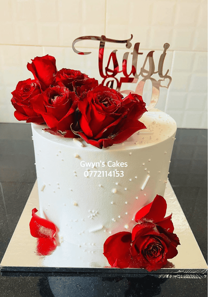 Classy Red Rose Cake