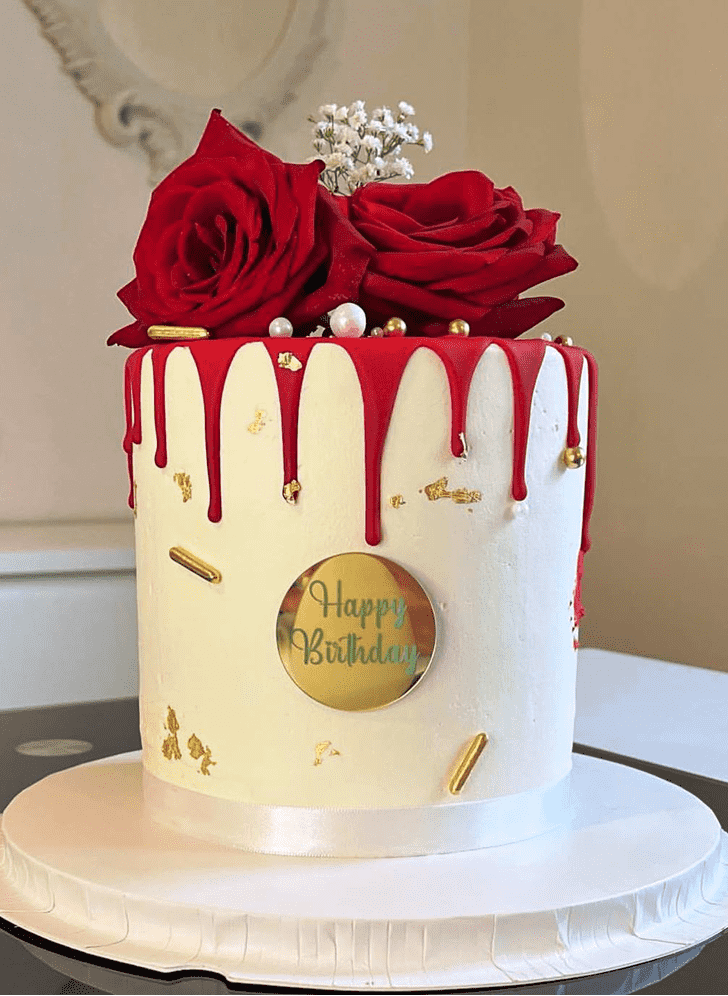 Dazzling Red Rose Cake