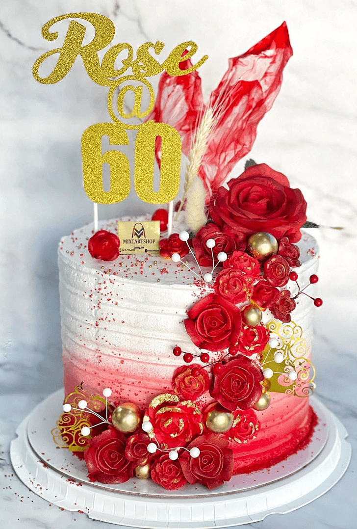 Divine Red Rose Cake