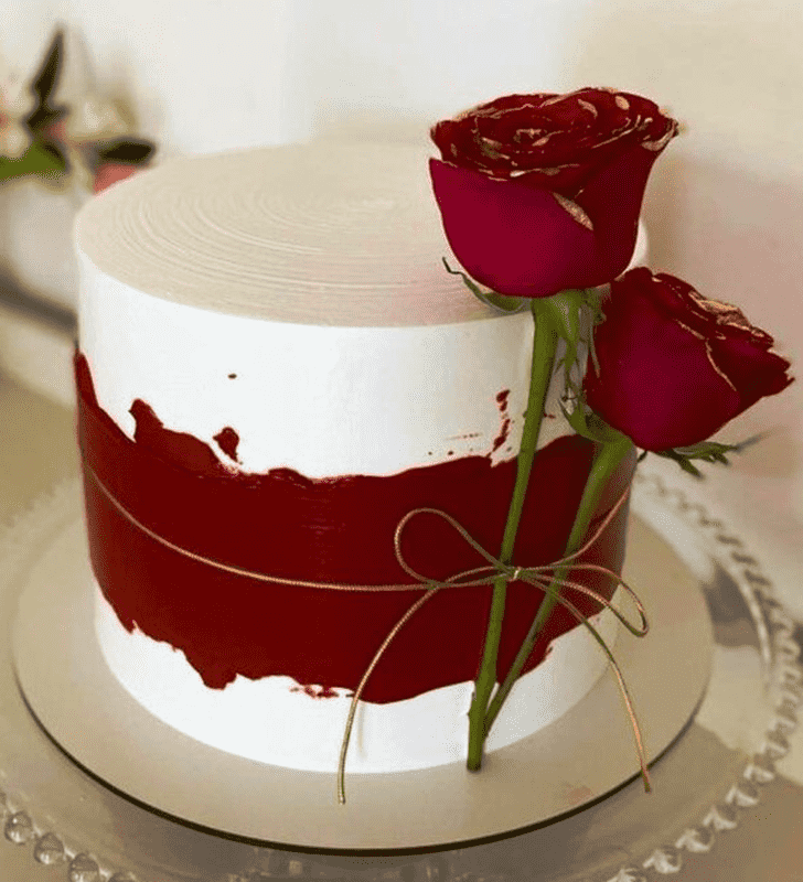 Elegant Red Rose Cake