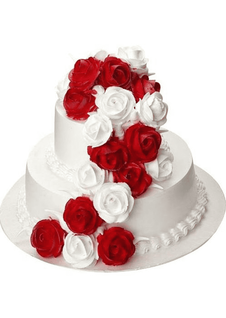 Graceful Red Rose Cake
