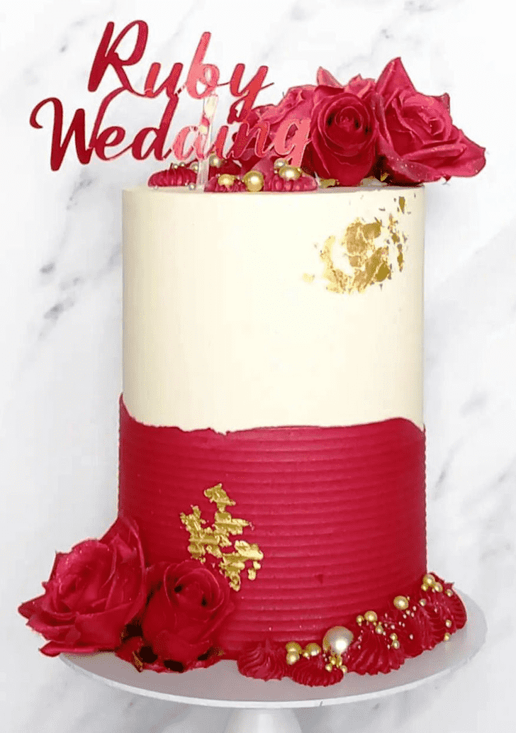 Magnificent Red Rose Cake