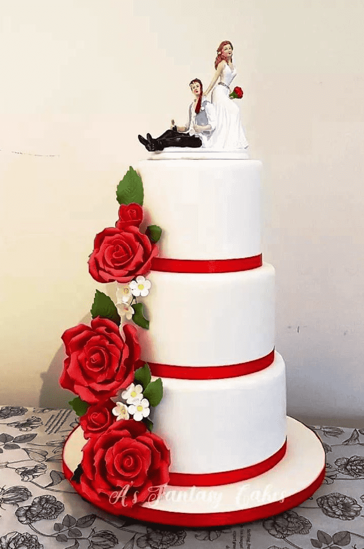 Shapely Red Rose Cake