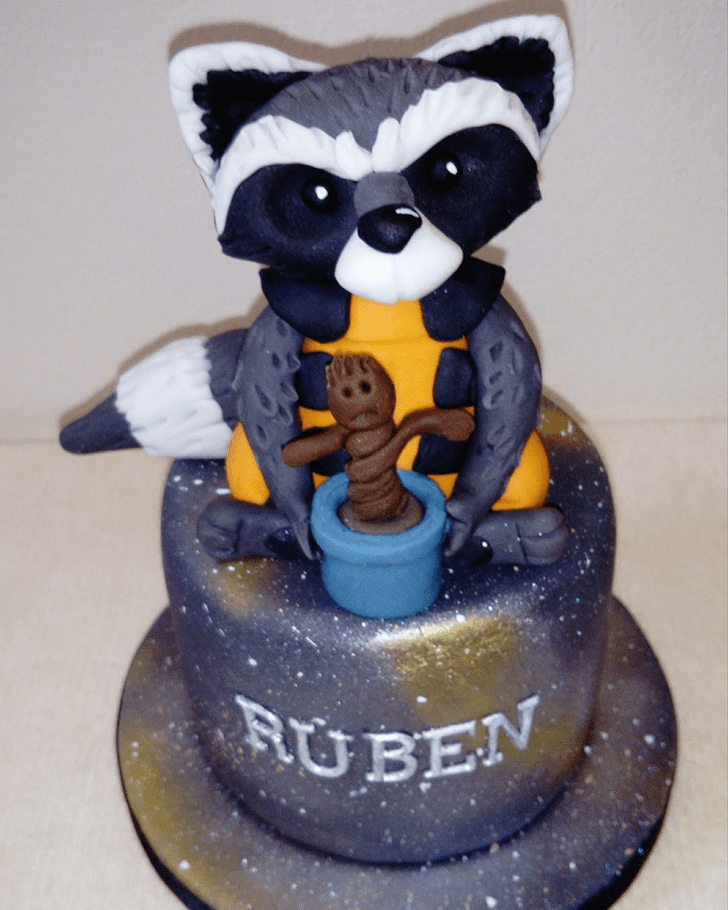 Adorable Rocket Raccoon Cake