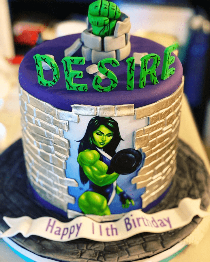 Adorable She-Hulk Cake