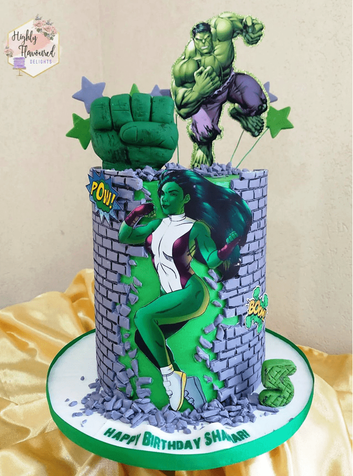 Captivating She-Hulk Cake