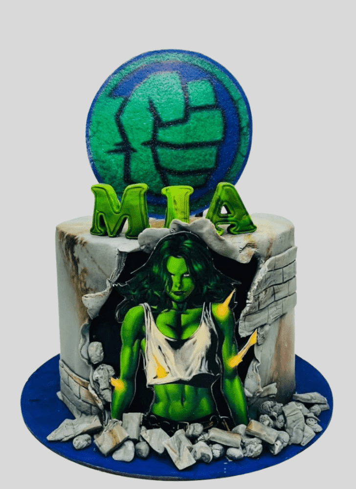 Delicate She-Hulk Cake