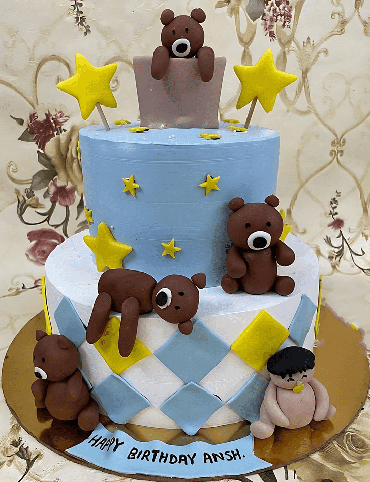 Cute Sleepy Bear Cake