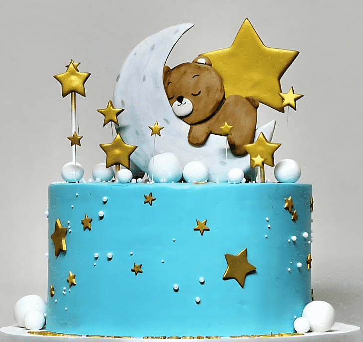 Delicate Sleepy Bear Cake