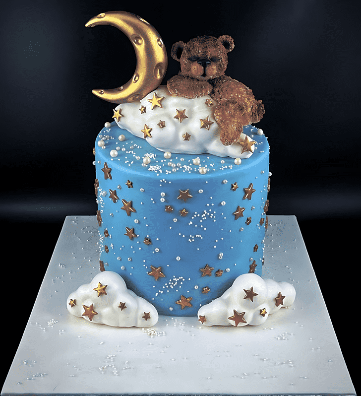 Elegant Sleepy Bear Cake