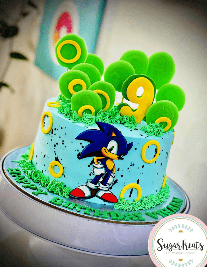 Charming Sonic the Hedgehog Cake