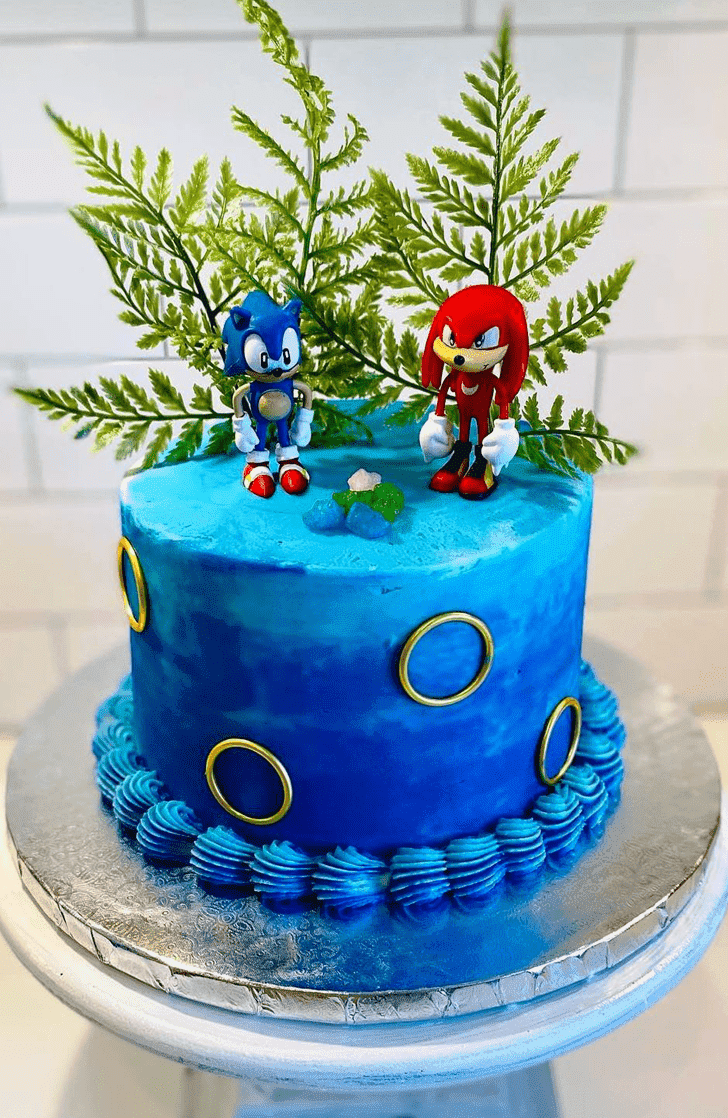 Cute Sonic the Hedgehog Cake