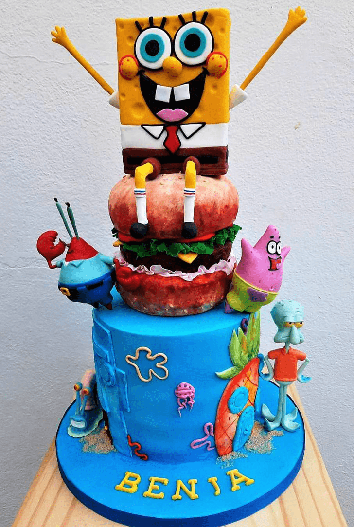 Elegant Spongebob Squarepants Cake