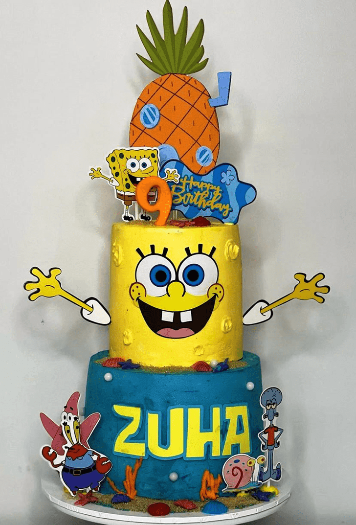 Pleasing Spongebob Squarepants Cake