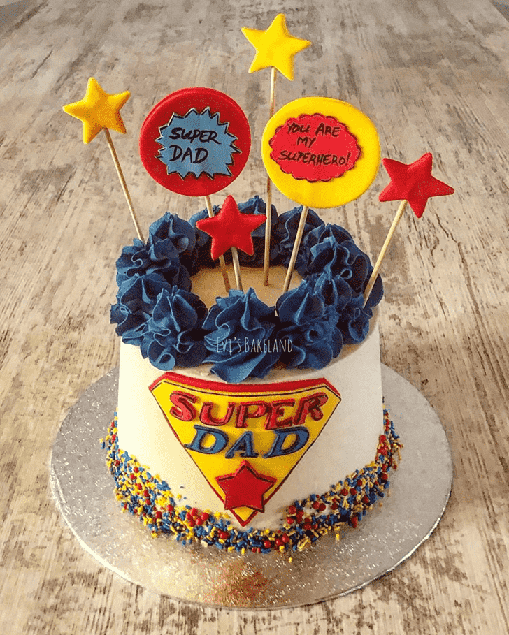 Inviting Superdad Cake