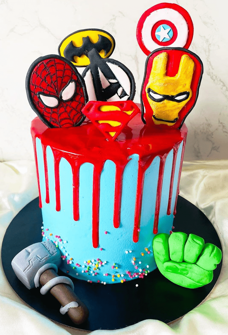 Inviting Superhero Cake