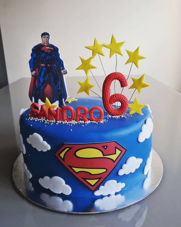 Pleasing Superman Cake